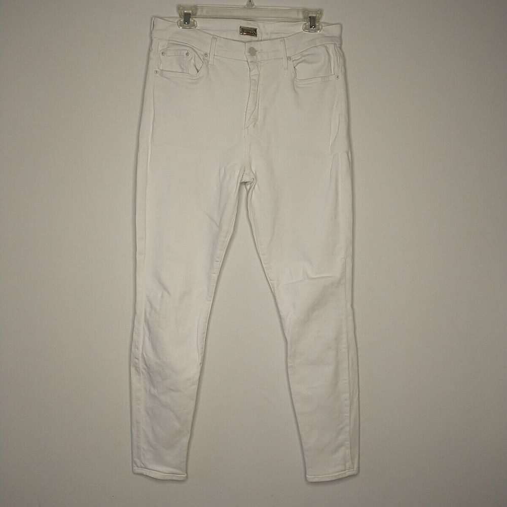 Mother High Waisted Looker Jeans 31 32x29" White Whipping The Cream Women *FLAW